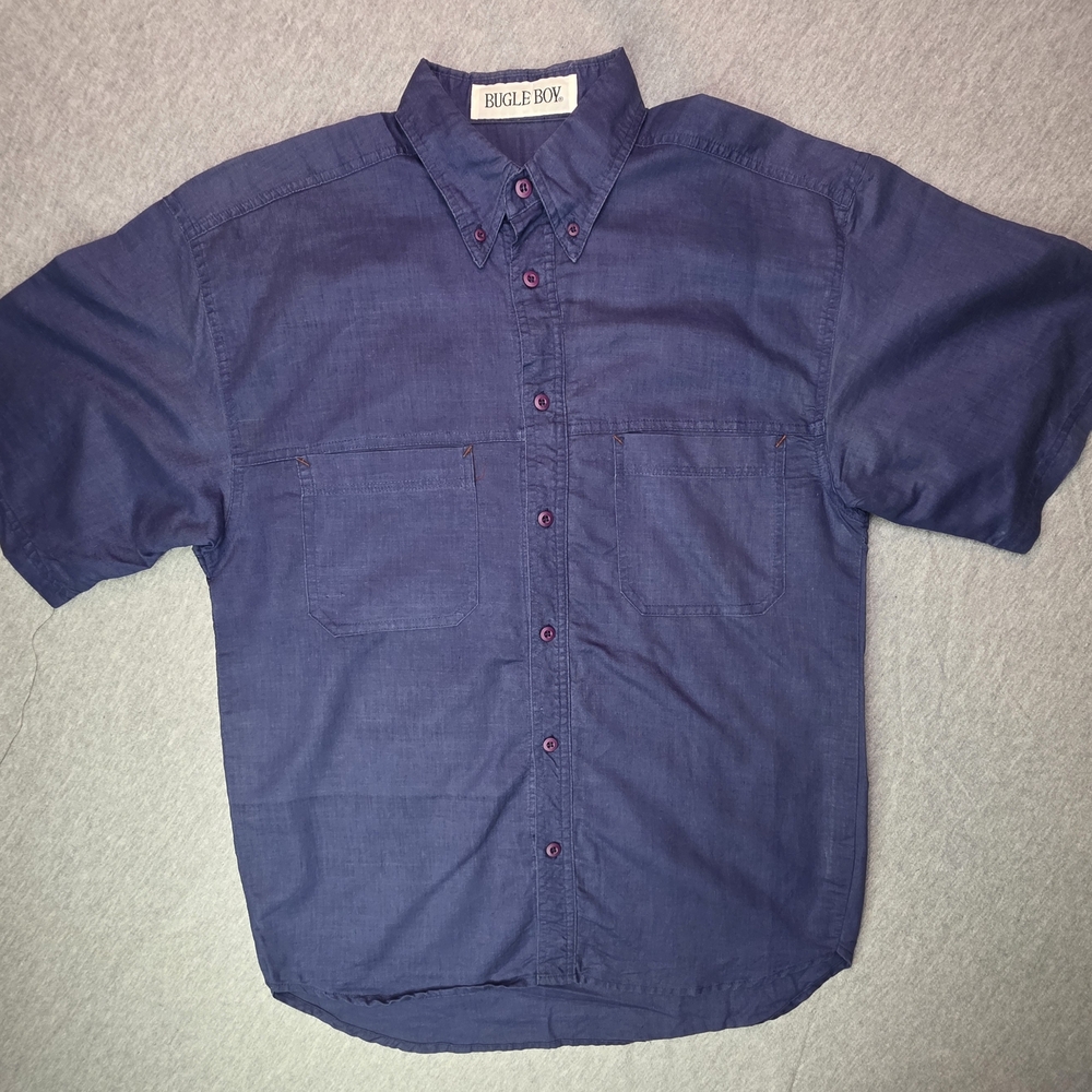 Vintage Bugle Boy Navy Casual Button Down Shirt
